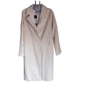 S·DEER Beige Long Coat 2XL NWT Minimalist Tailored Outerwear